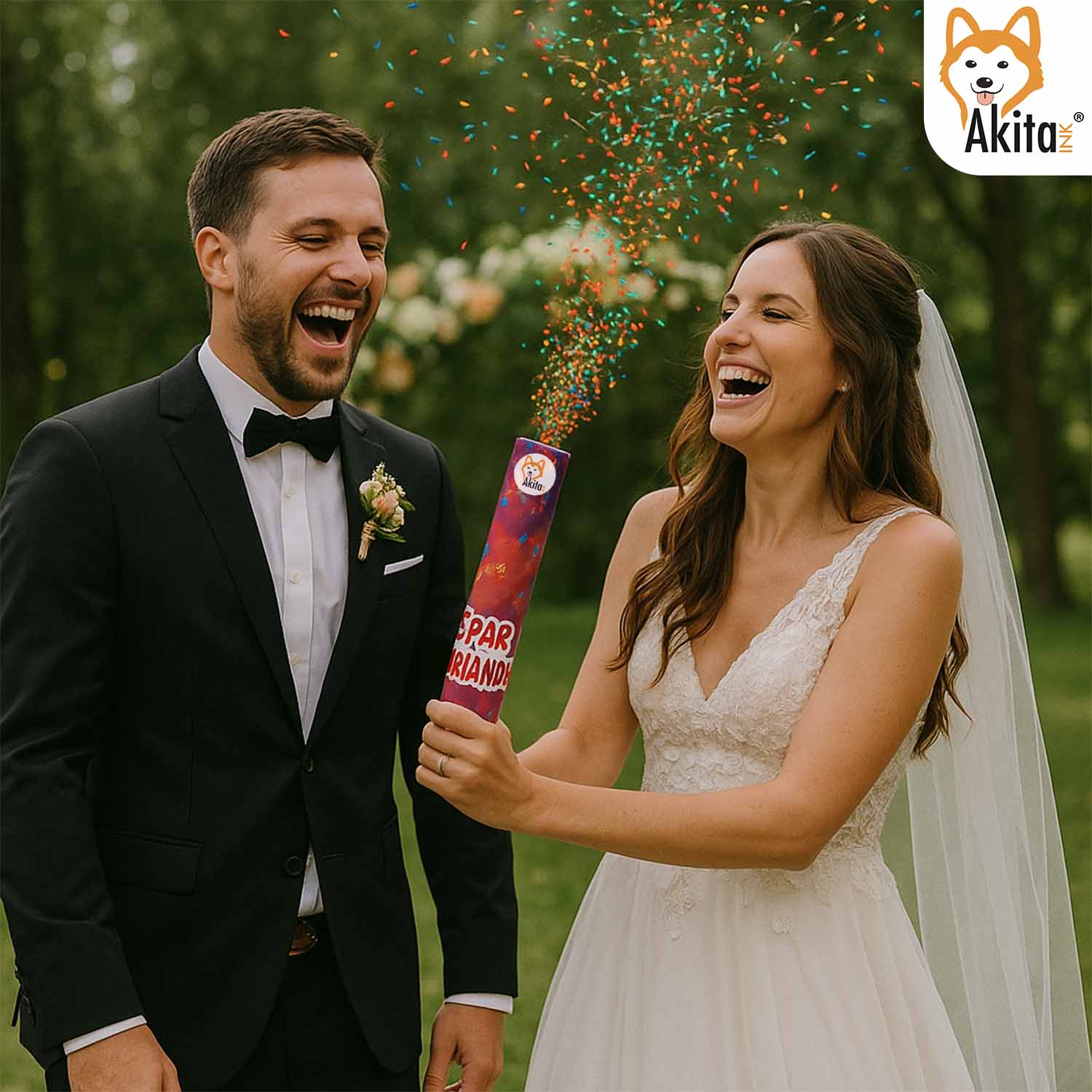 12 pz Tubi Spara Coriandoli 60cm Akitaink per Feste foto 4